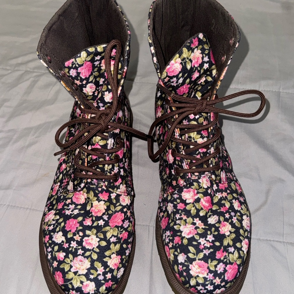 Dr. Martens Floral Print Combat Boots